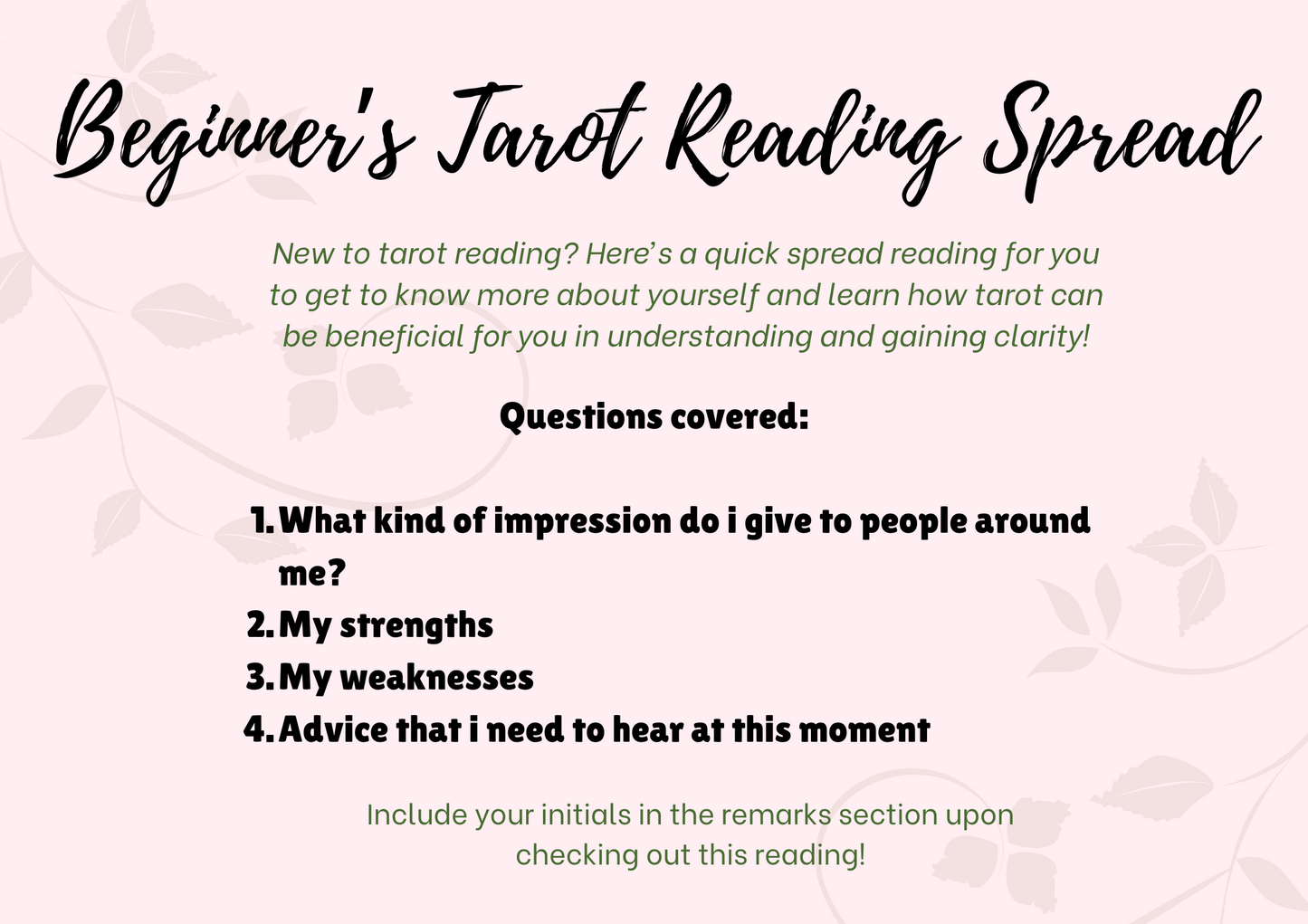 Beginner's Tarot Reading Spread