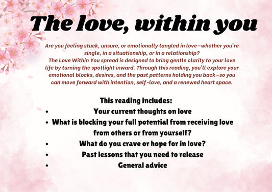 The Love, Within You -  Tarot Spread Reading